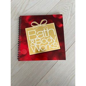 Bath & Body Works Lined Spiral Red Gold Notebook